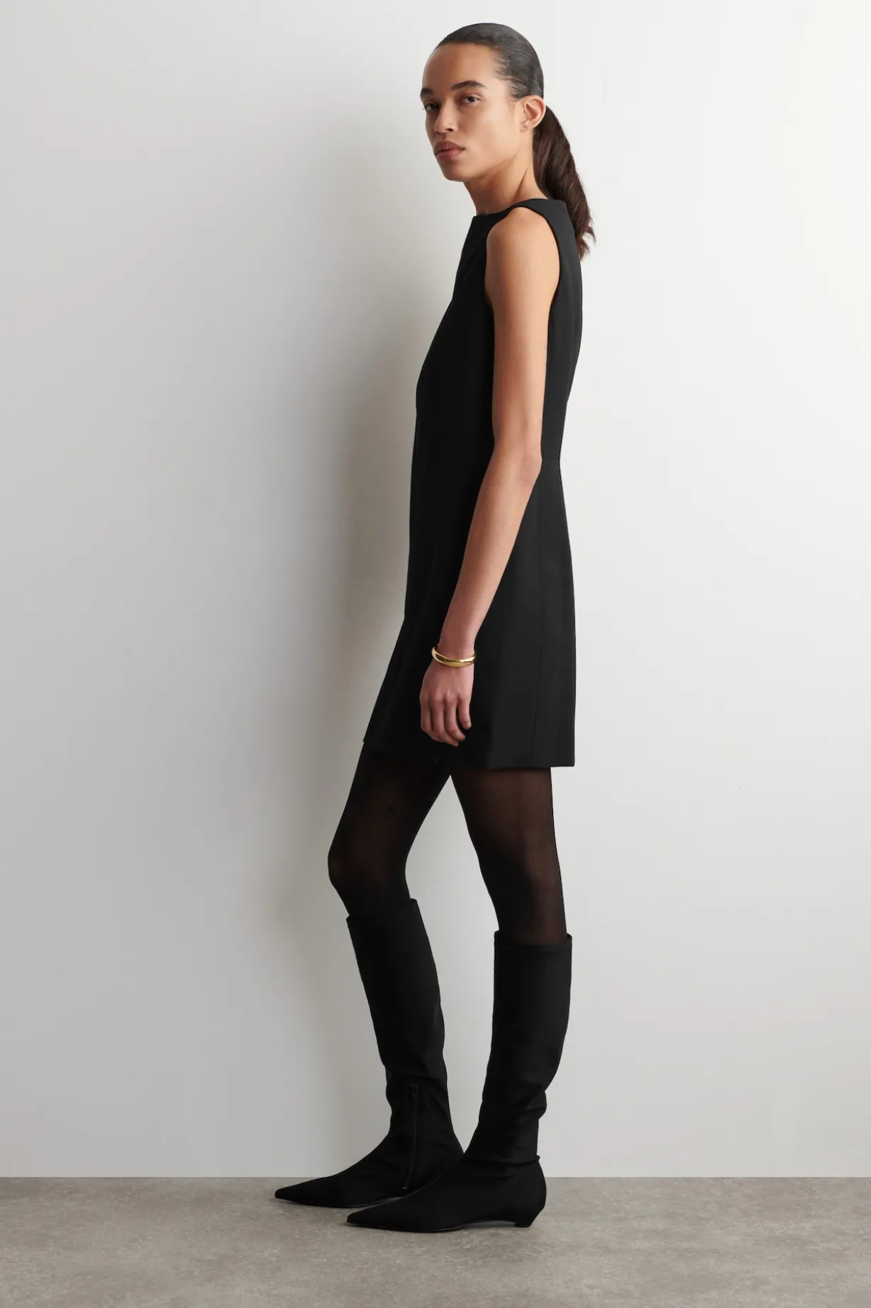 TAILORED MERINO WOOL-BLEND MINI DRESS