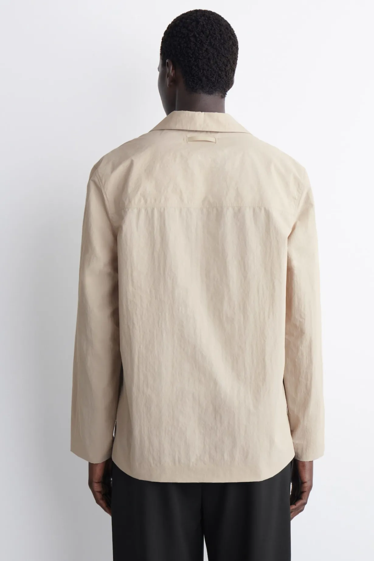 TAILORED OPEN-COLLAR NYLON SHIRT