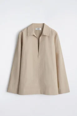 TAILORED OPEN-COLLAR NYLON SHIRT