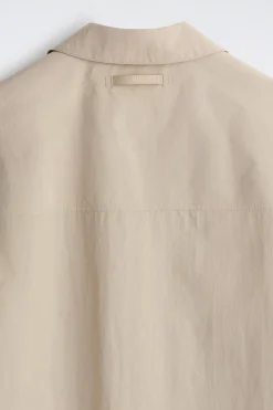 TAILORED OPEN-COLLAR NYLON SHIRT