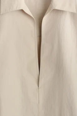 TAILORED OPEN-COLLAR NYLON SHIRT