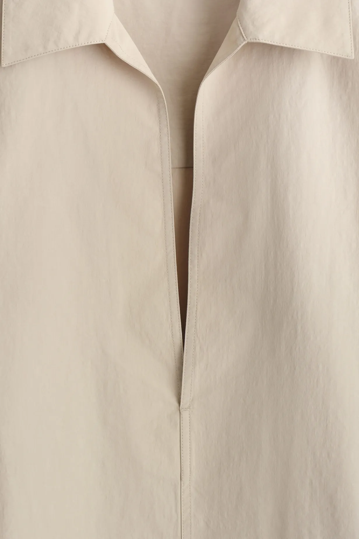 TAILORED OPEN-COLLAR NYLON SHIRT