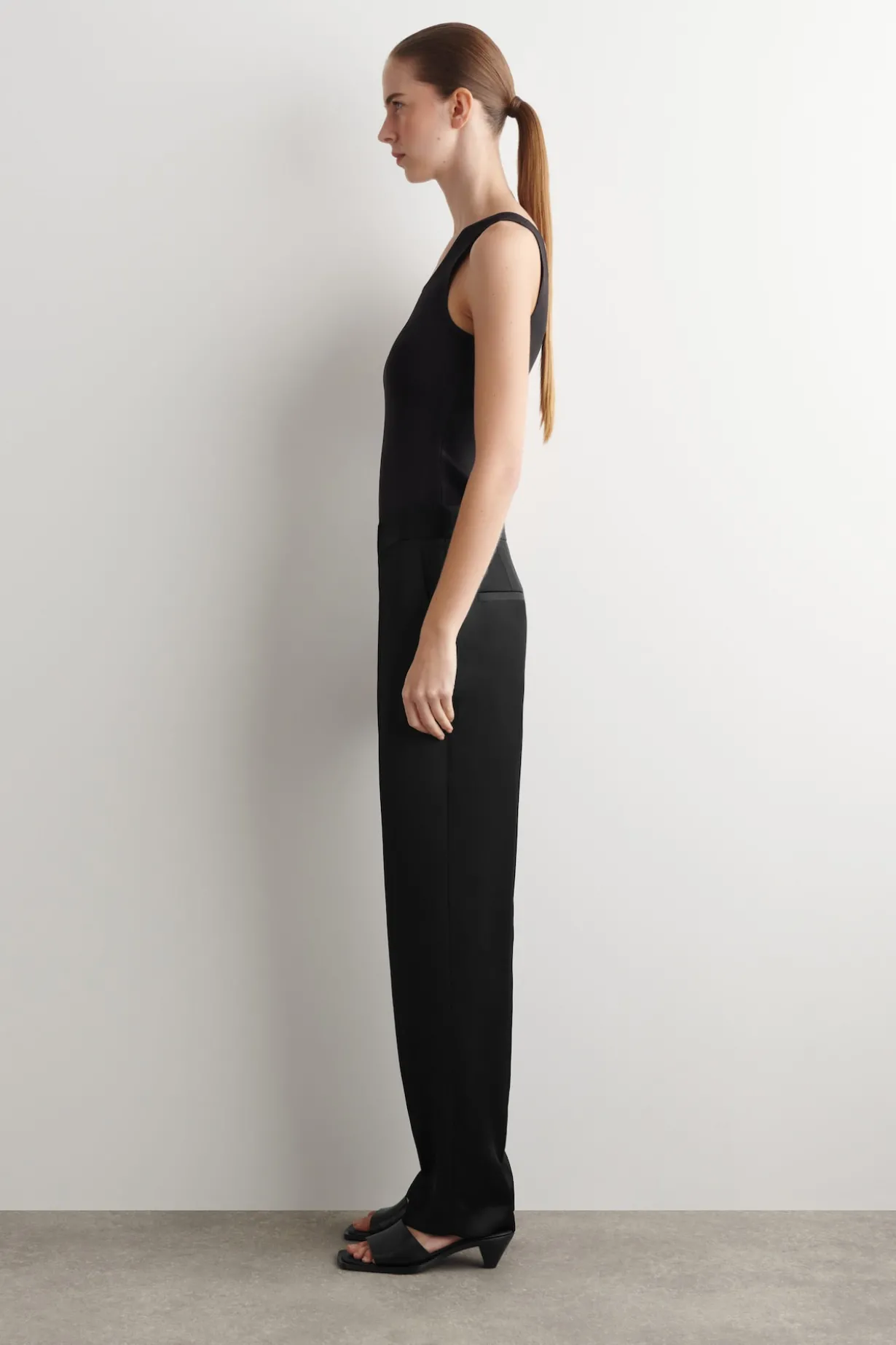 TAILORED SATIN STRAIGHT-LEG PANTS