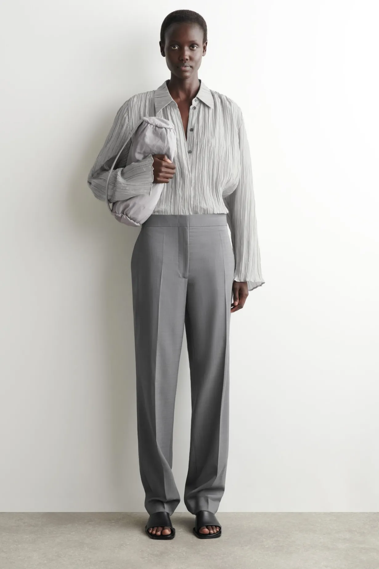 TAILORED WOOL STRAIGHT-LEG PANTS