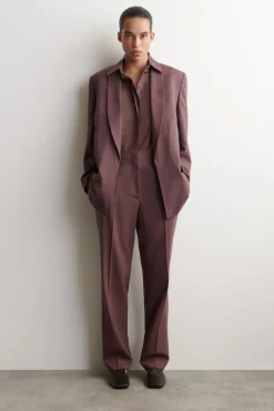 TAILORED WOOL STRAIGHT-LEG PANTS