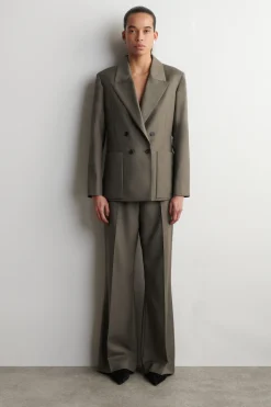 TAILORED WOOL-TWILL BOOTCUT PANTS
