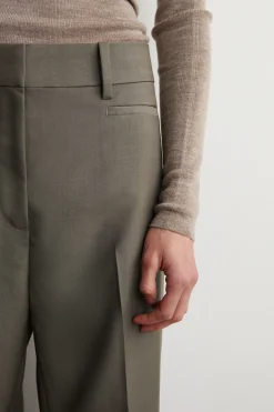 TAILORED WOOL-TWILL BOOTCUT PANTS