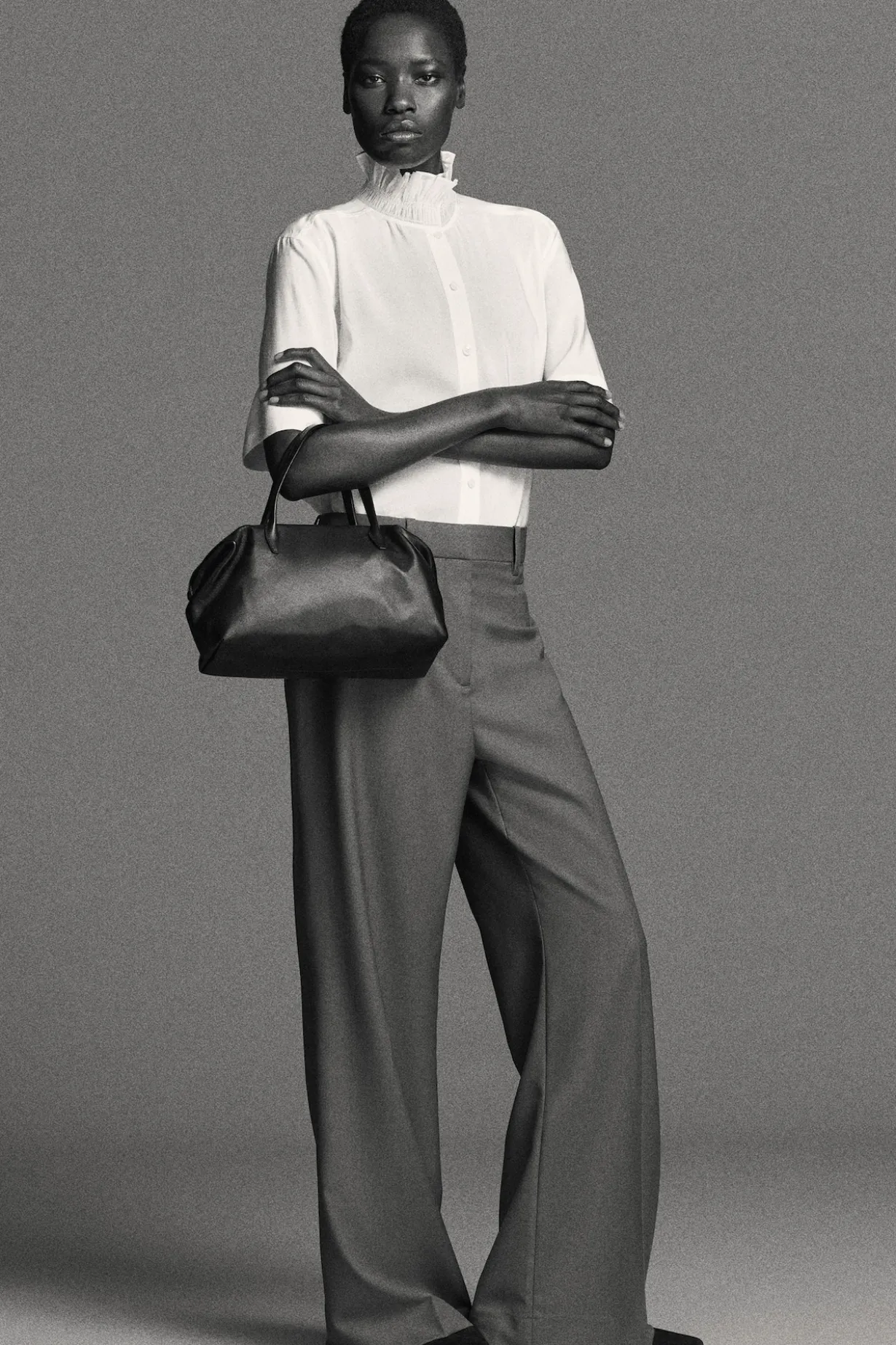 TAILORED WOOL-TWILL BOOTCUT PANTS
