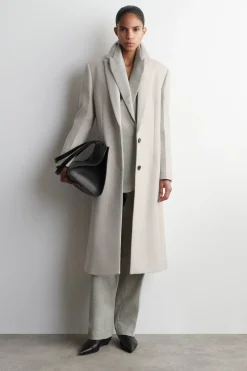 TAILORED WOOL-TWILL LONG COAT