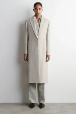 TAILORED WOOL-TWILL LONG COAT