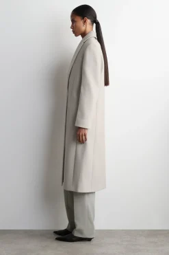 TAILORED WOOL-TWILL LONG COAT