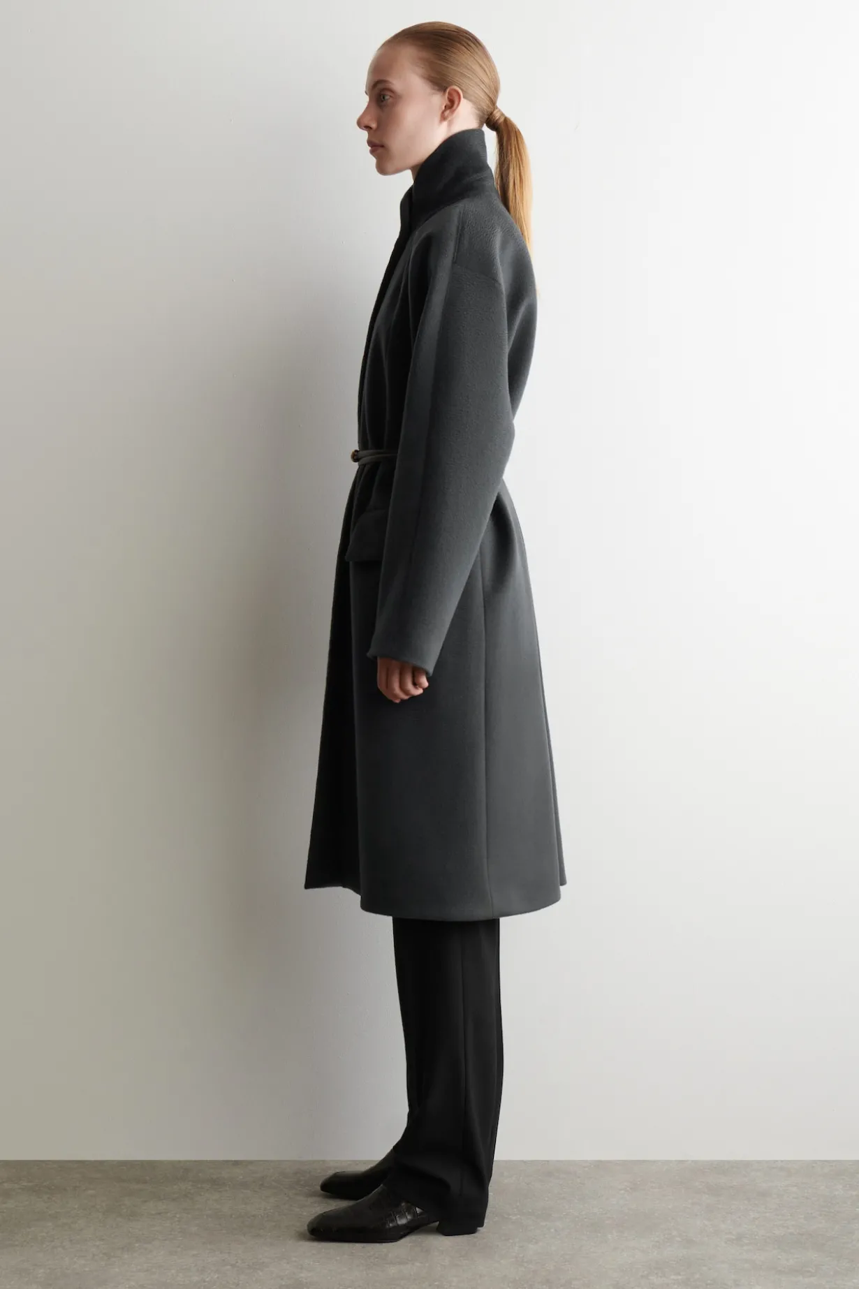 TAILORED WOOL-ZIBELINE LONG COAT