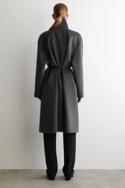 TAILORED WOOL-ZIBELINE LONG COAT