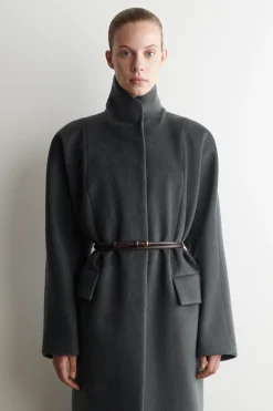 TAILORED WOOL-ZIBELINE LONG COAT