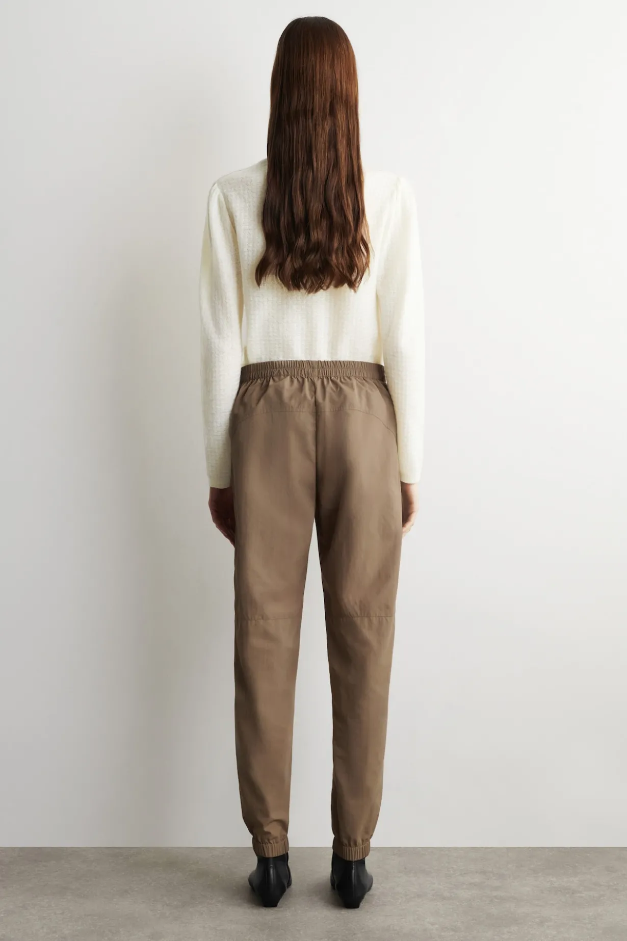 TECHNICAL NYLON BARREL-LEG PANTS