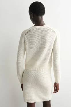TEXTURED KNITTED COTTON CARDIGAN