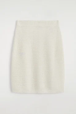 TEXTURED KNITTED COTTON MINI SKIRT