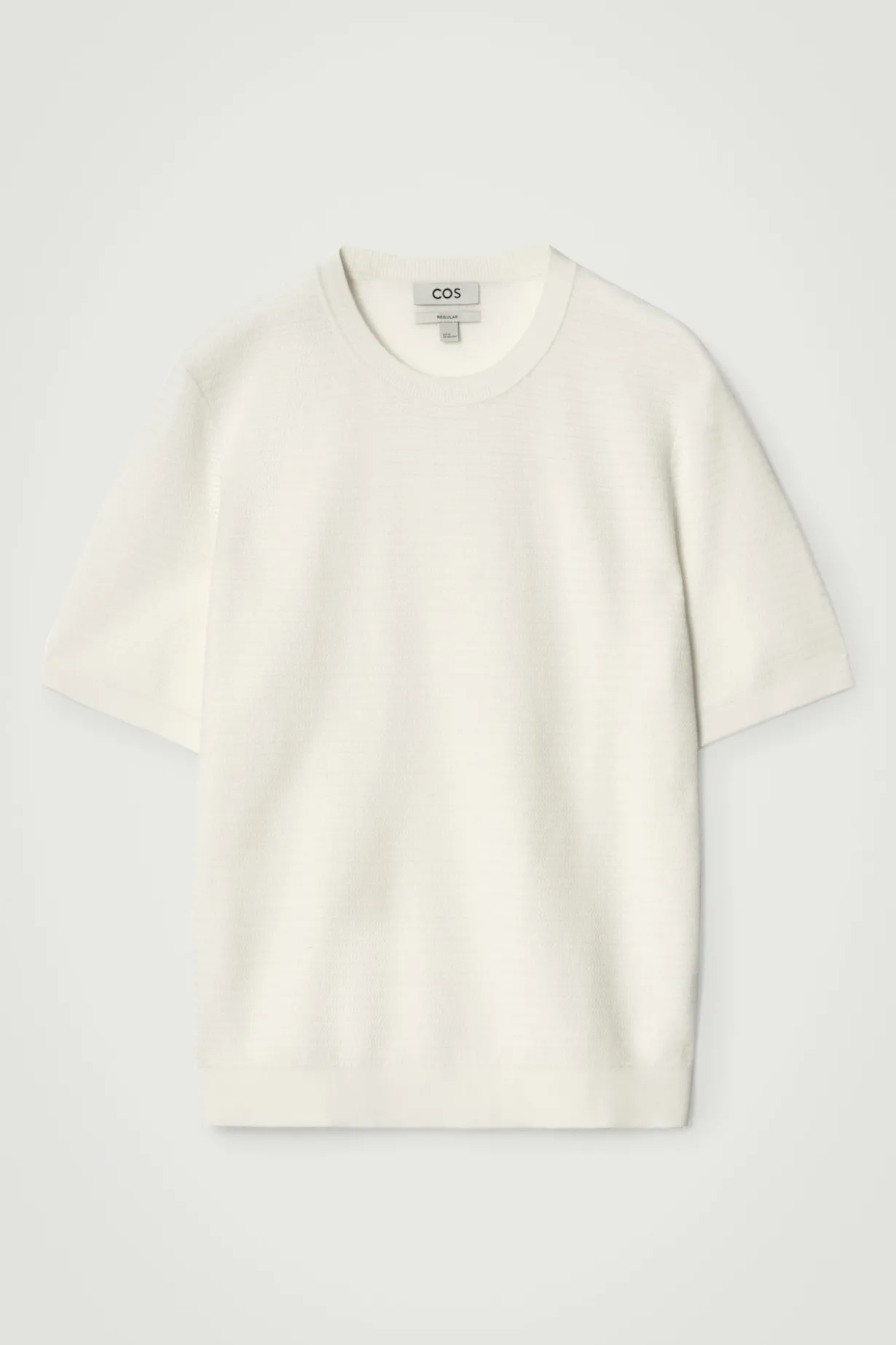 TEXTURED KNITTED COTTON T-SHIRT