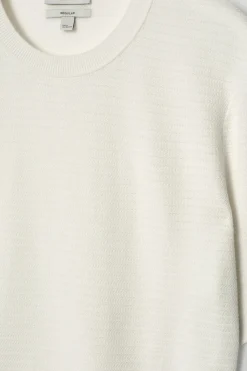 TEXTURED KNITTED COTTON T-SHIRT