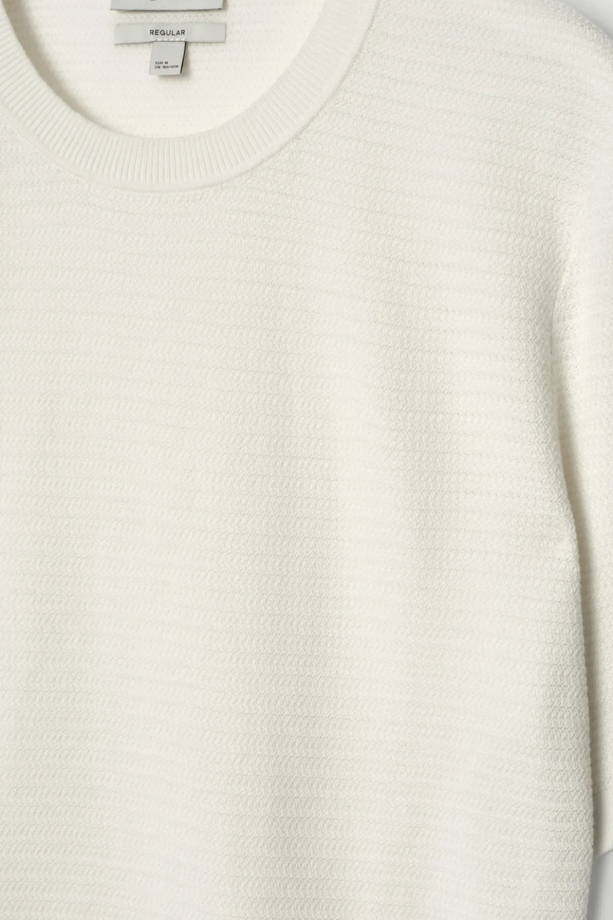 TEXTURED KNITTED COTTON T-SHIRT