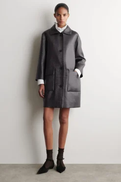 TEXTURED SINGLE-BREASTED COAT