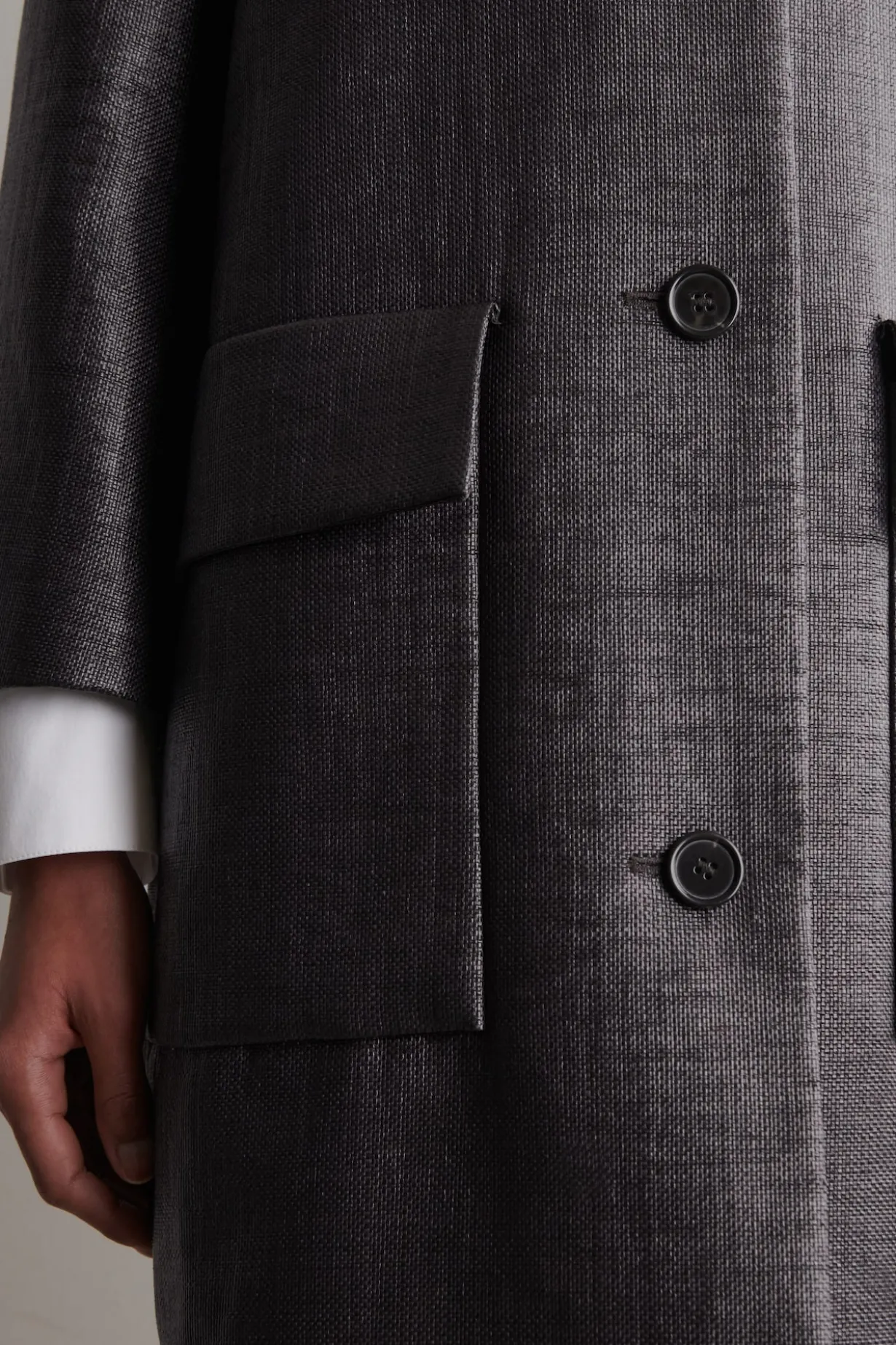 TEXTURED SINGLE-BREASTED COAT