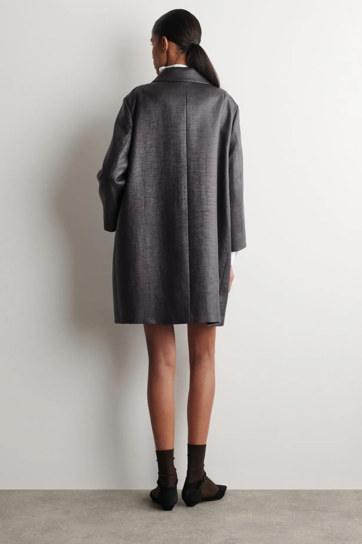 TEXTURED SINGLE-BREASTED COAT