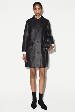 TEXTURED SINGLE-BREASTED COAT