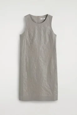 TEXTURED-LEATHER SHIFT DRESS