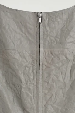 TEXTURED-LEATHER SHIFT DRESS