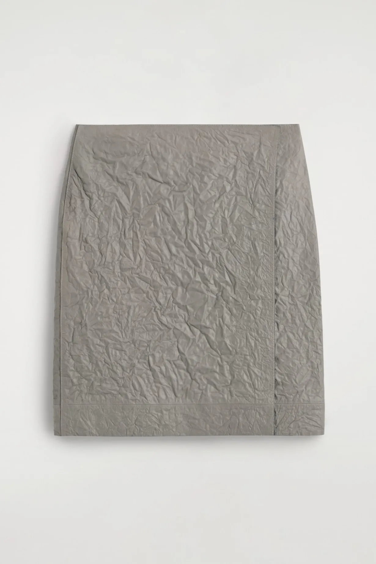 TEXTURED-LEATHER WRAP SKIRT