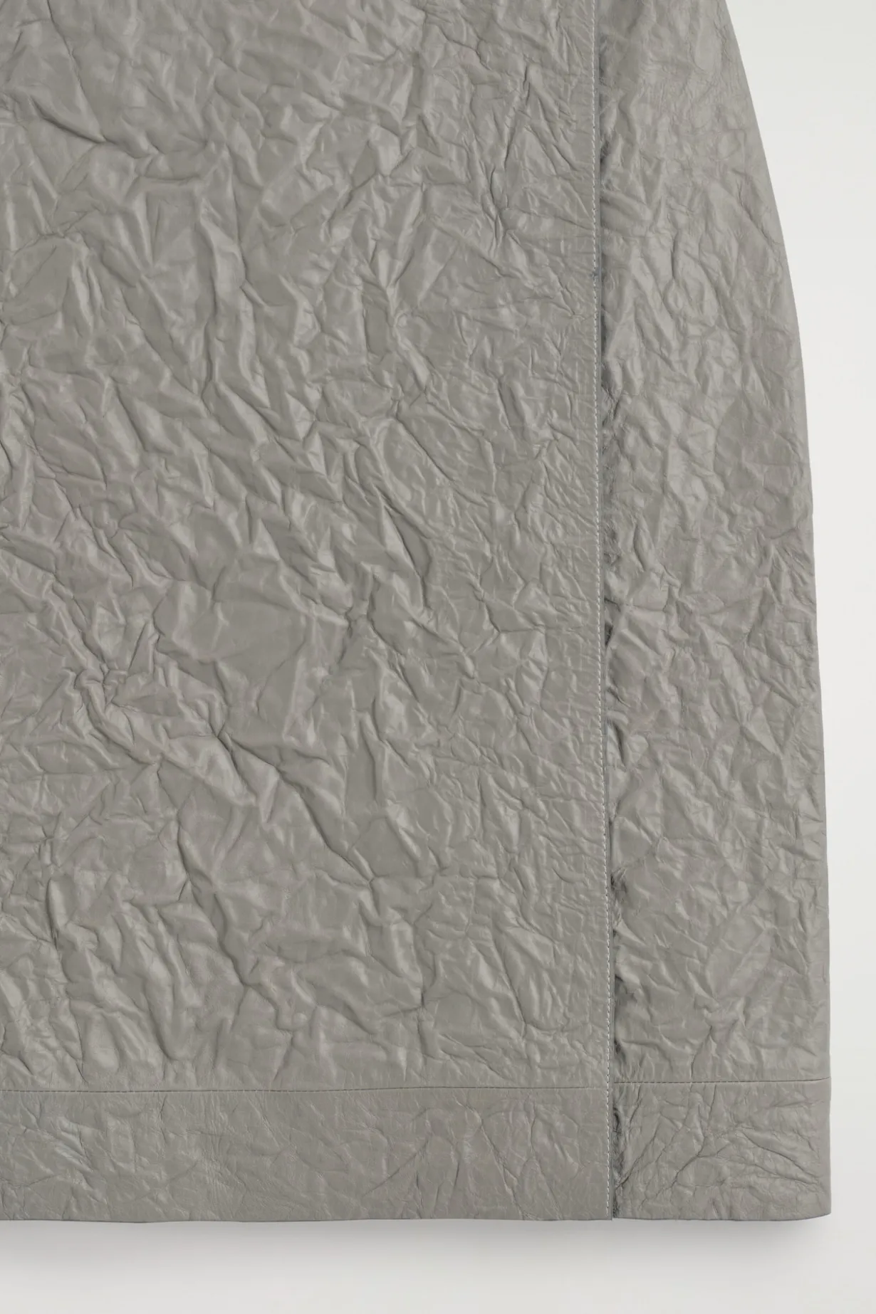 TEXTURED-LEATHER WRAP SKIRT