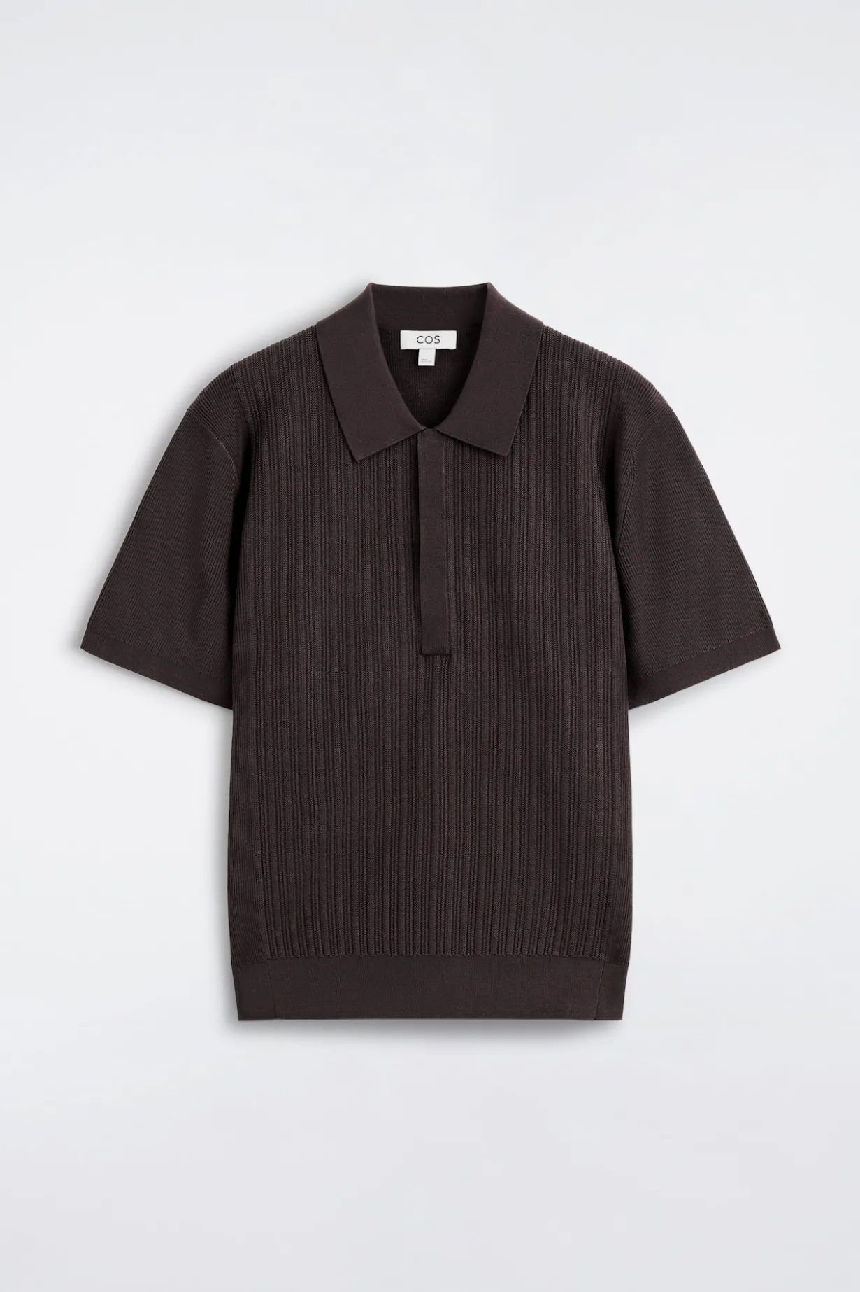 TEXTURED-PANEL COTTON POLO SHIRT