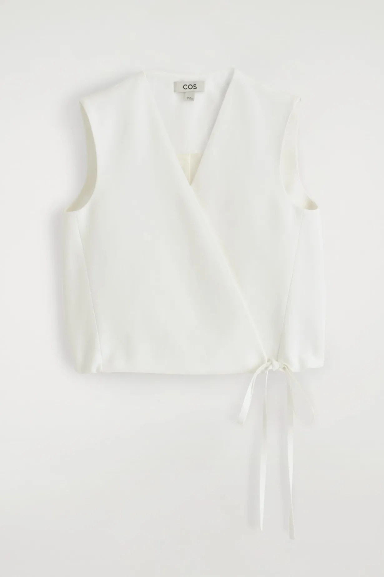 TIE-DETAIL LINEN-BLEND WRAP VEST