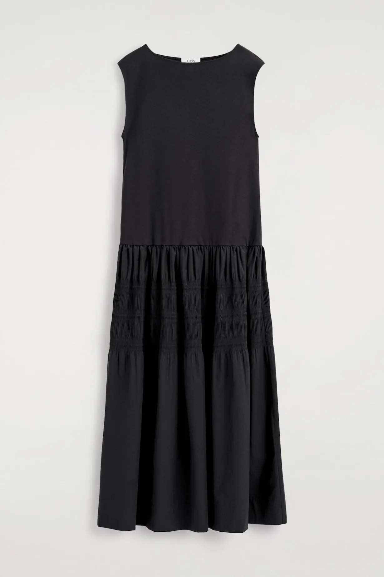 TIERED GATHERED MIDI DRESS