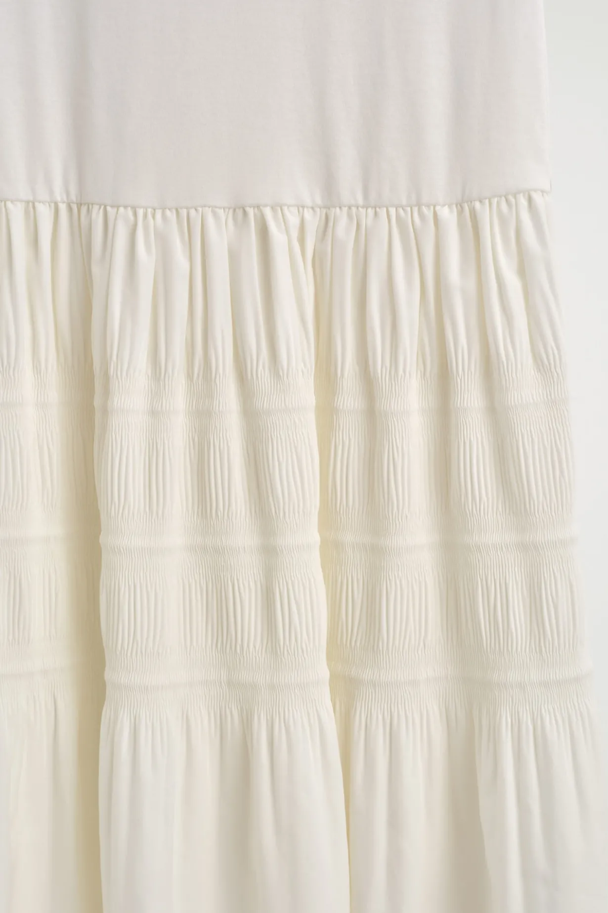 TIERED GATHERED MIDI DRESS
