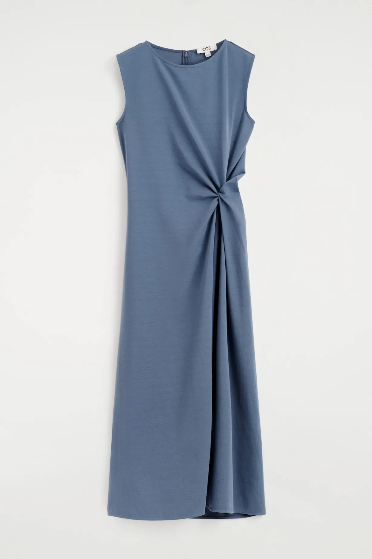 TWIST-DETAIL JERSEY MIDI DRESS