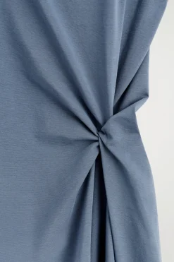 TWIST-DETAIL JERSEY MIDI DRESS
