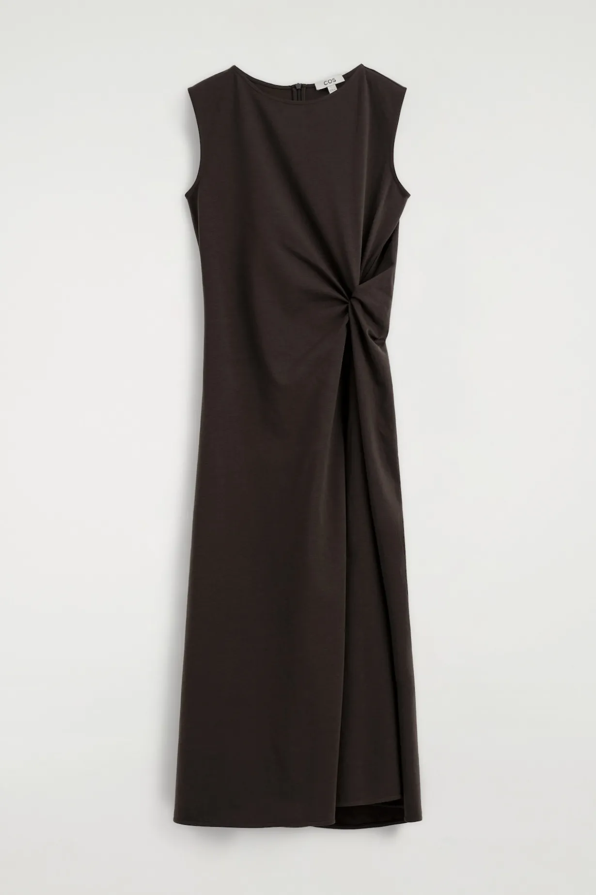 TWIST-DETAIL JERSEY MIDI DRESS