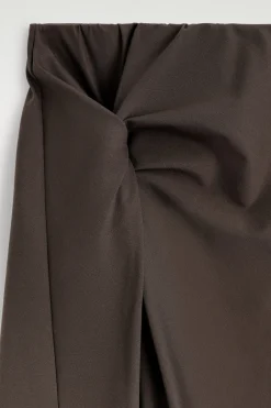 TWIST-DETAIL JERSEY MIDI SKIRT