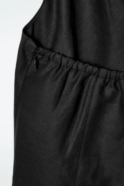 TWIST-DETAIL LINEN-BLEND TOP