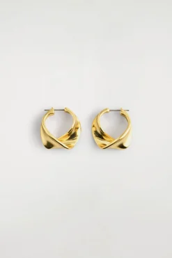 TWISTED RIBBON HOOP EARRINGS
