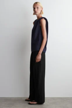 TWISTED-DETAIL LINEN TOP
