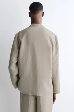 UNSTRUCTURED LINEN-BLEND BLAZER