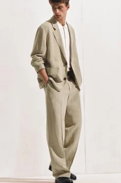 UNSTRUCTURED LINEN-BLEND BLAZER