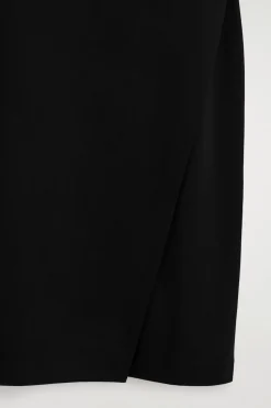 V-NECK WRAPPED MIDI DRESS