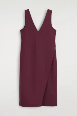 V-NECK WRAPPED MIDI DRESS