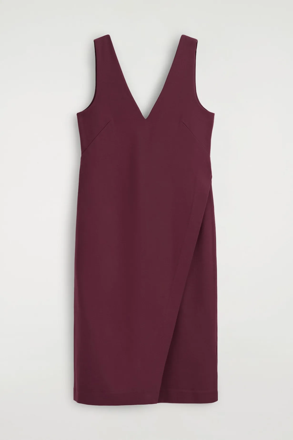 V-NECK WRAPPED MIDI DRESS