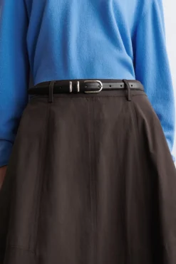VOLUMINOUS COTTON MIDI SKIRT