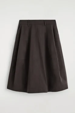 VOLUMINOUS COTTON MIDI SKIRT